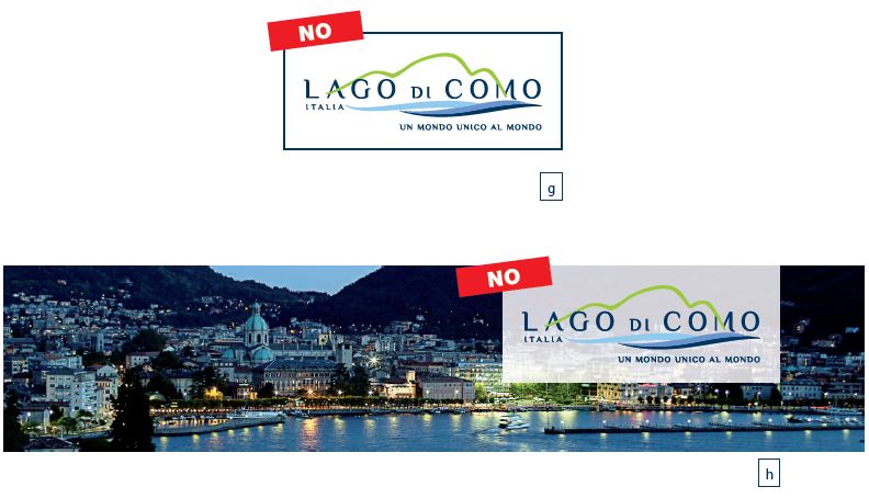 Utilizzi errati logo Lago di Como Colore